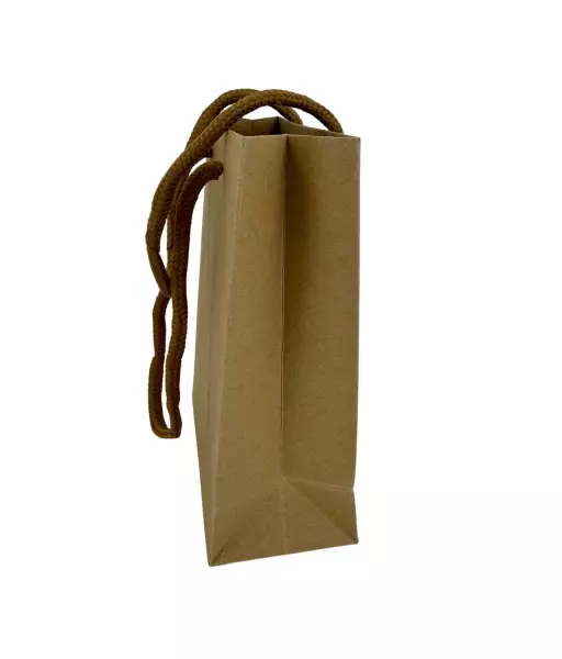 Lot de 12 Sacs Boutique en Papier Kraft avec Soufflet - 16 x 12 x 6 cm