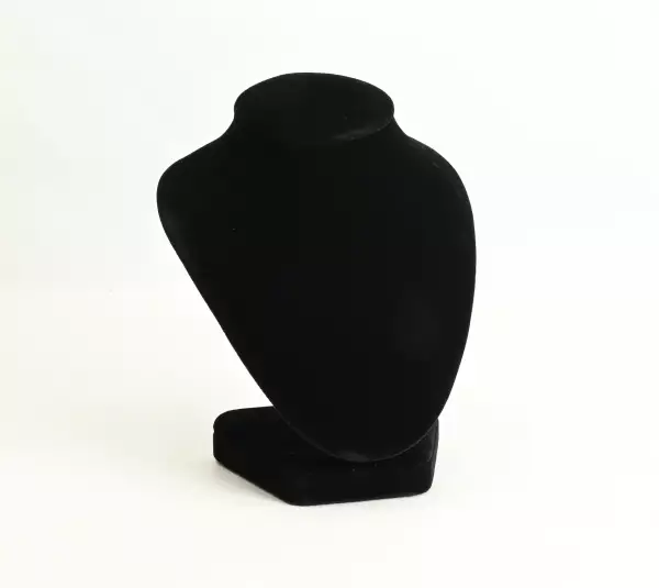 Buste en Feutrine Noire pour Présentation Colliers - 15 cm.