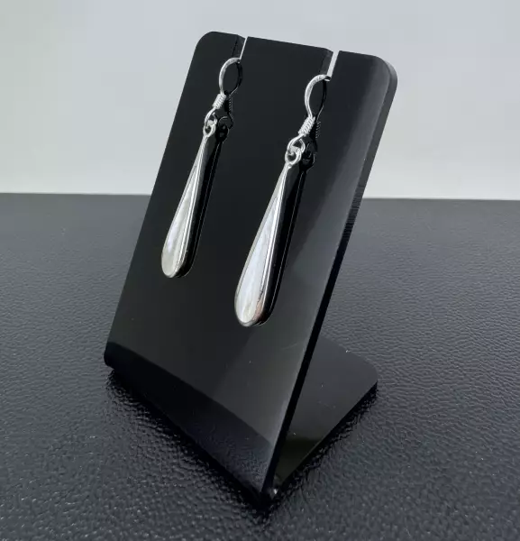 Boucles Longues Gouttes Pendantes en Nacres et Argent