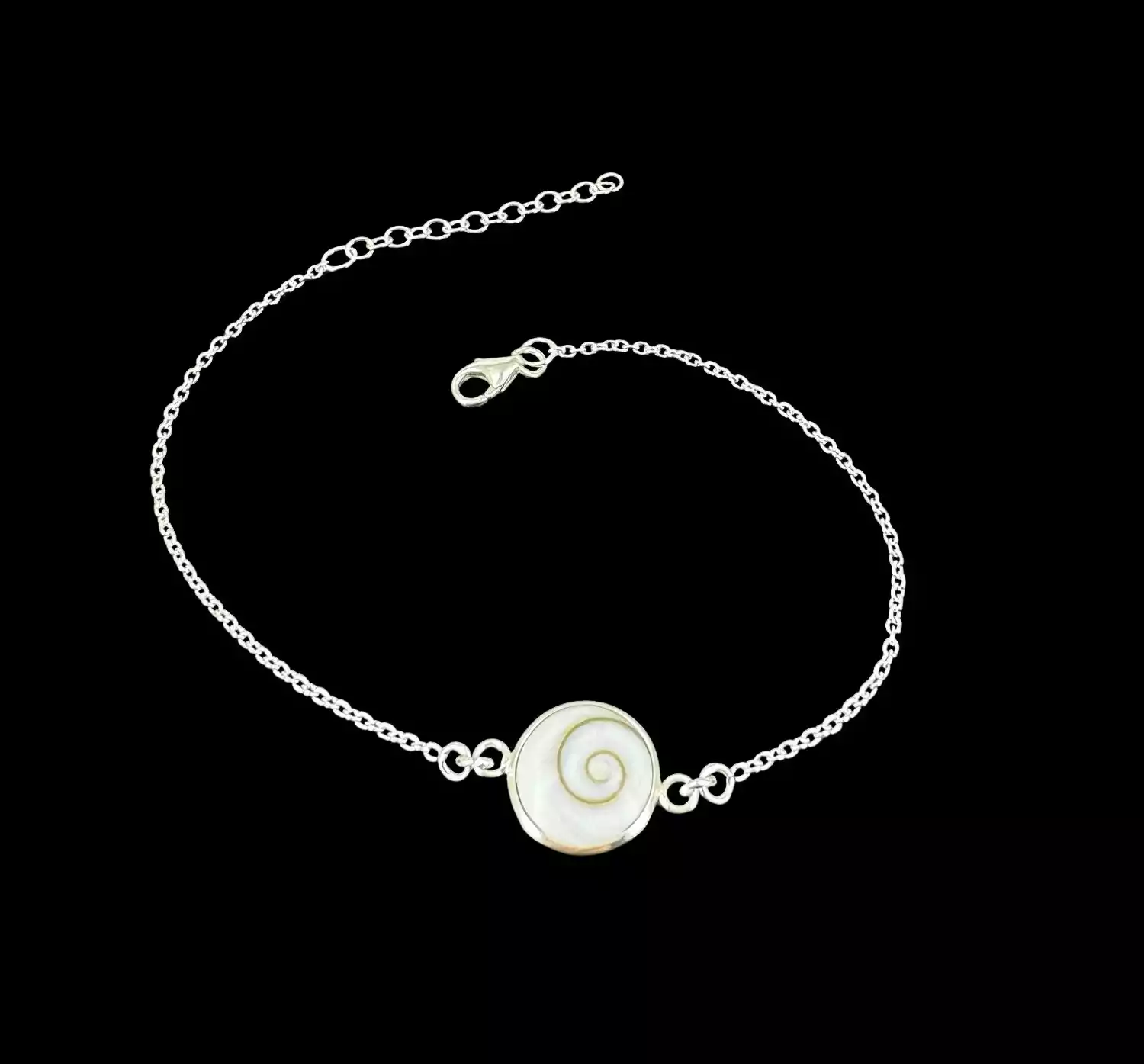 Bracelet Oeil de Sainte Lucie et Argent 92.5 - Simple Rond 10 mm 